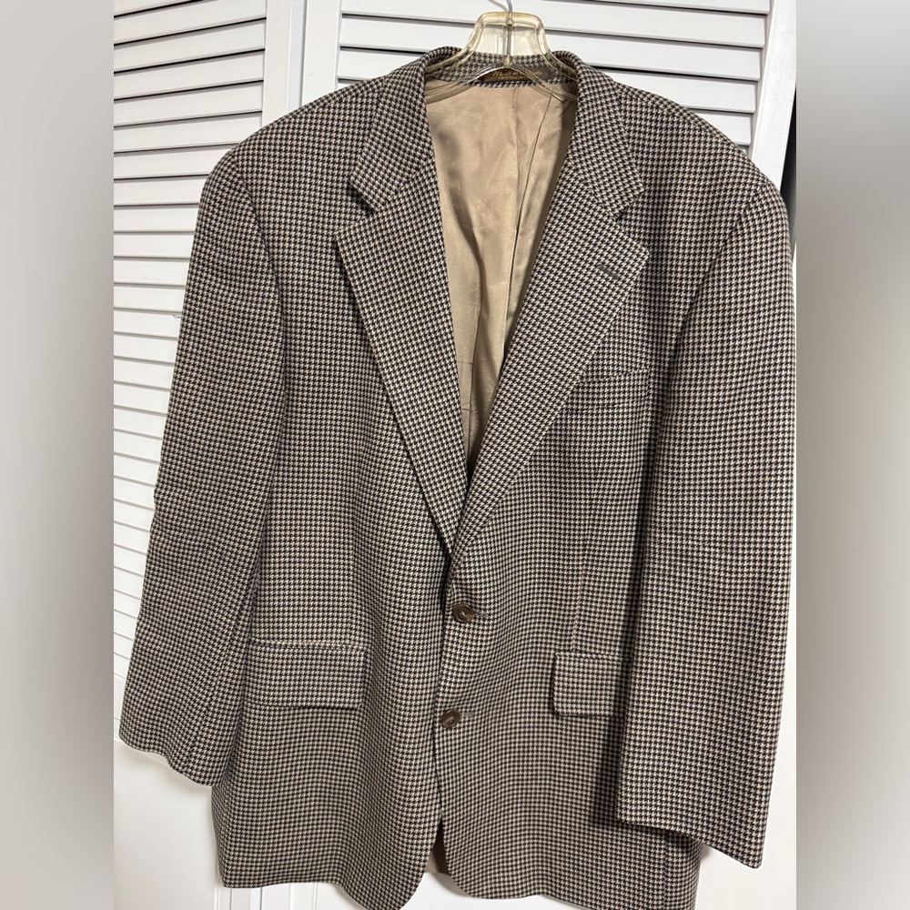 Ralph Lauren Black and Tan Houndstooth Blazer